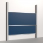 Pylonentafel, 250x100 cm, 2-flächig, höhenverstellbar, Stahlemaille blau 